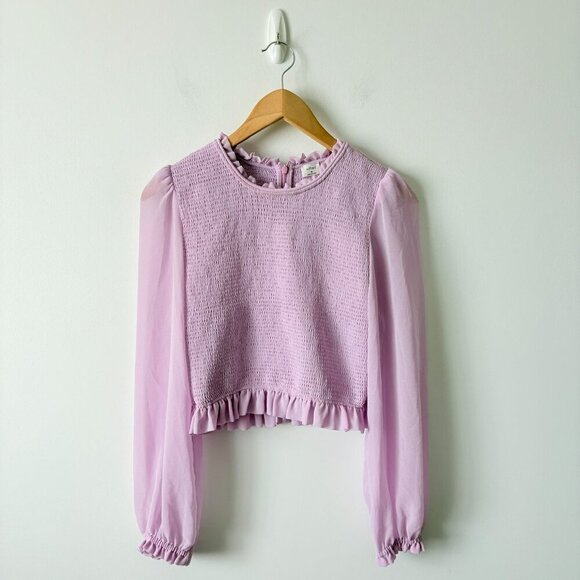 Aritzia Wilfred Tempest Long Sleeve Blouse Orchid Petal Purple Size Medium - Picture 4 of 7